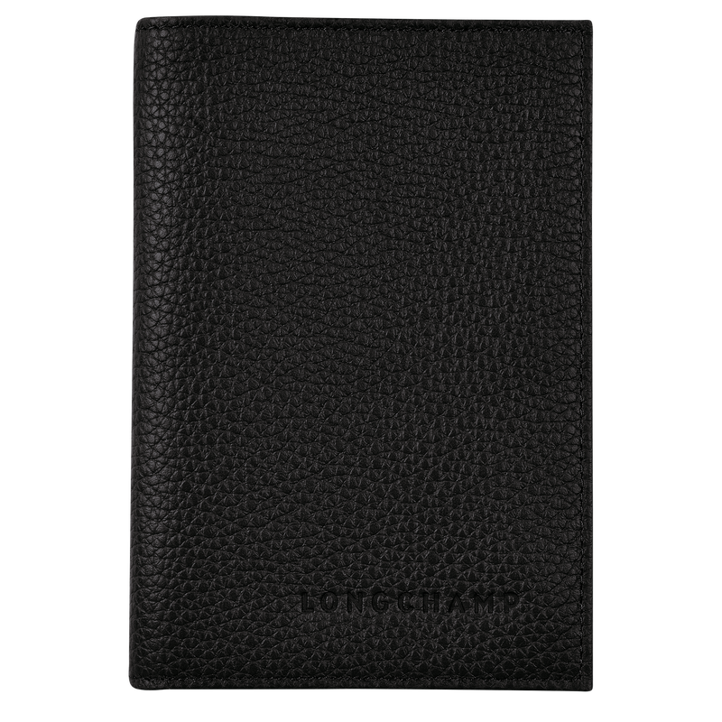 Le Foulonn&eacute; Passport cover , Black - Leather  - View 1 of  3