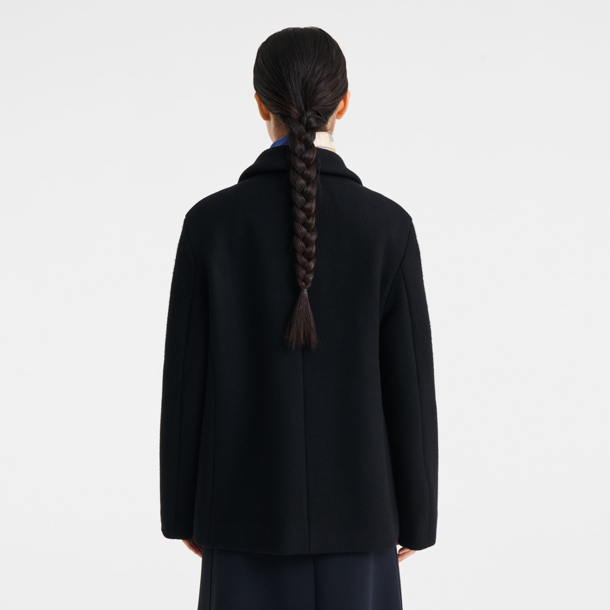 null Pea Coat, Preto