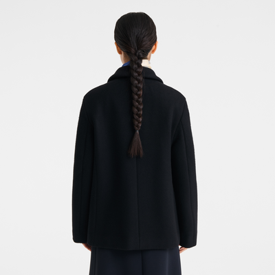 null Pea Coat, Preto