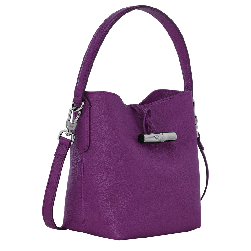 Le Roseau XS Bucket bag , Violet - Leather  - View 3 of  5