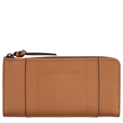 Longchamp 3D Zip around wallet , Natural - Leather