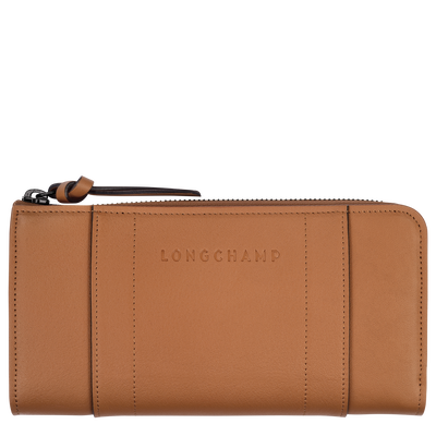 Longchamp 3D Portemonnee met rits rondom, Naturel