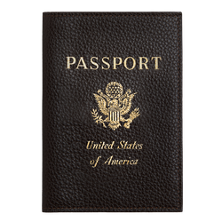 Le Foulonné Passport cover , Mocha - Leather