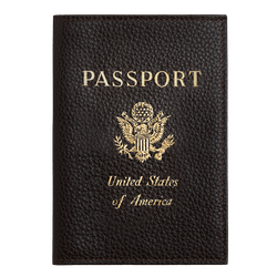 Le Foulonné Passport cover , Mocha - Leather
