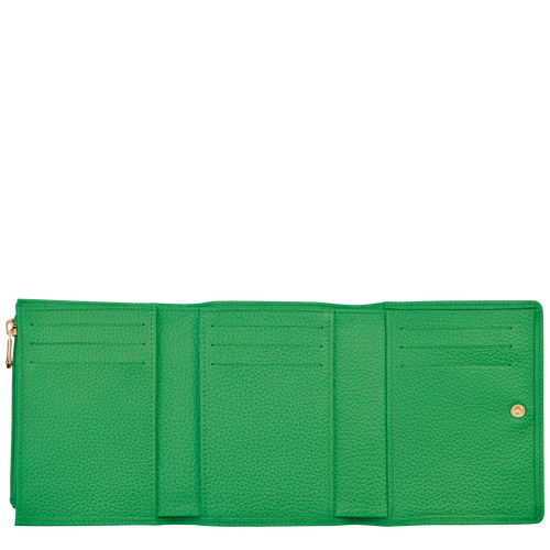 Brieftasche im Kompaktformat Le Foulonné , Leder - Rasen - Ansicht 2 von 2