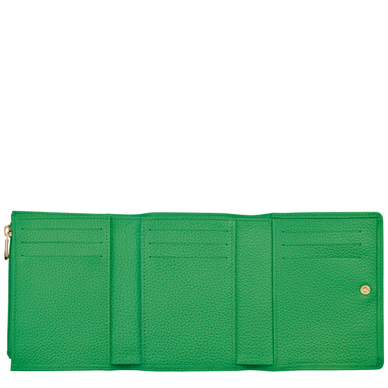 Brieftasche im Kompaktformat Le Foulonné , Leder - Rasen  - Ansicht 2 von 2