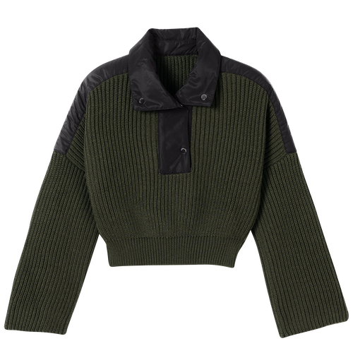 Fall-Winter 2022 Collection Mesh and Nylon sweater, Khaki