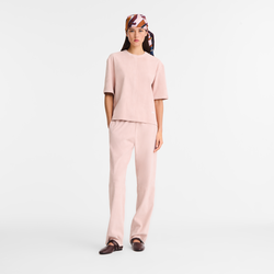 Short leather top , Pink - Leather