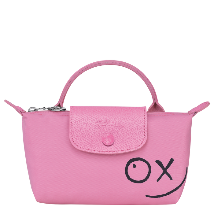 Longchamp x André Pouch with handle, Pink