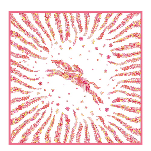 Silk scarf, Coral - View 1 of 1 Silk scarf, Coral, hi-res - View 1 of 1