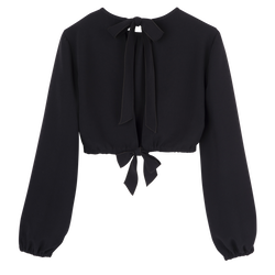 Top , Black - Crepe