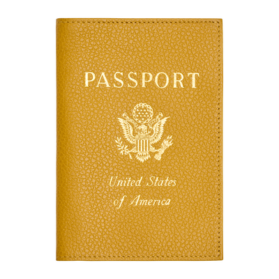 Le Foulonn&eacute; Passport cover , Nutmeg - Leather