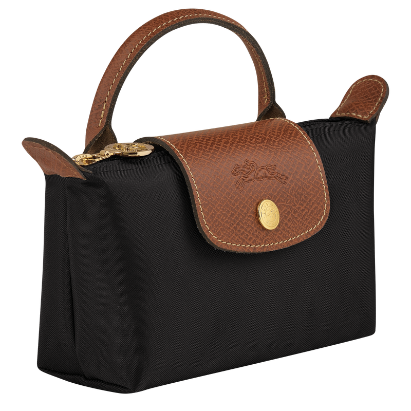 Pochette con manico Le Pliage Original , Tela riciclata - Nero  - View 3 of  6