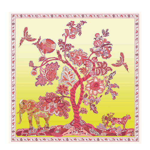 Silk scarf, Yellow - View 1 of 1 Silk scarf, Yellow, hi-res - View 1 of 1
