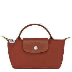 Pochette con manico Le Pliage Green , Tela riciclata - Castagna