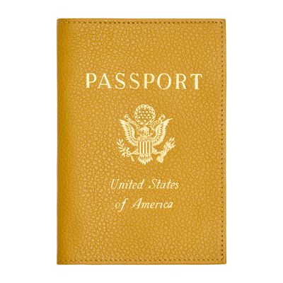 Le Foulonn&eacute; Passport cover , Nutmeg - Leather