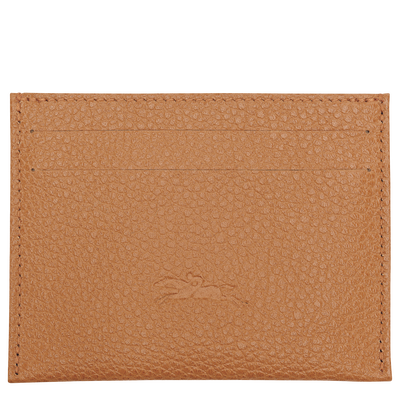 Le Foulonn&eacute; Card holder , Pecan - Leather