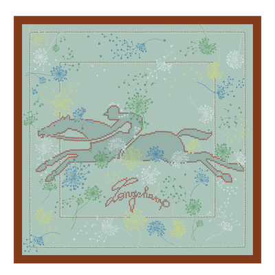 Douce Cavalcade Silk scarf 50 , Almond Green - Silk
