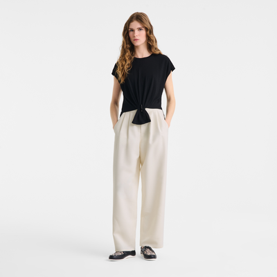 Pantalon , Cr&ecirc;pe - Ivoire