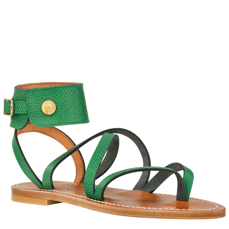 Longchamp x K.Jacques Sandals , Green - Leather  - View 3 of 4