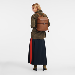 Le Foulonné Backpack , Caramel - Leather