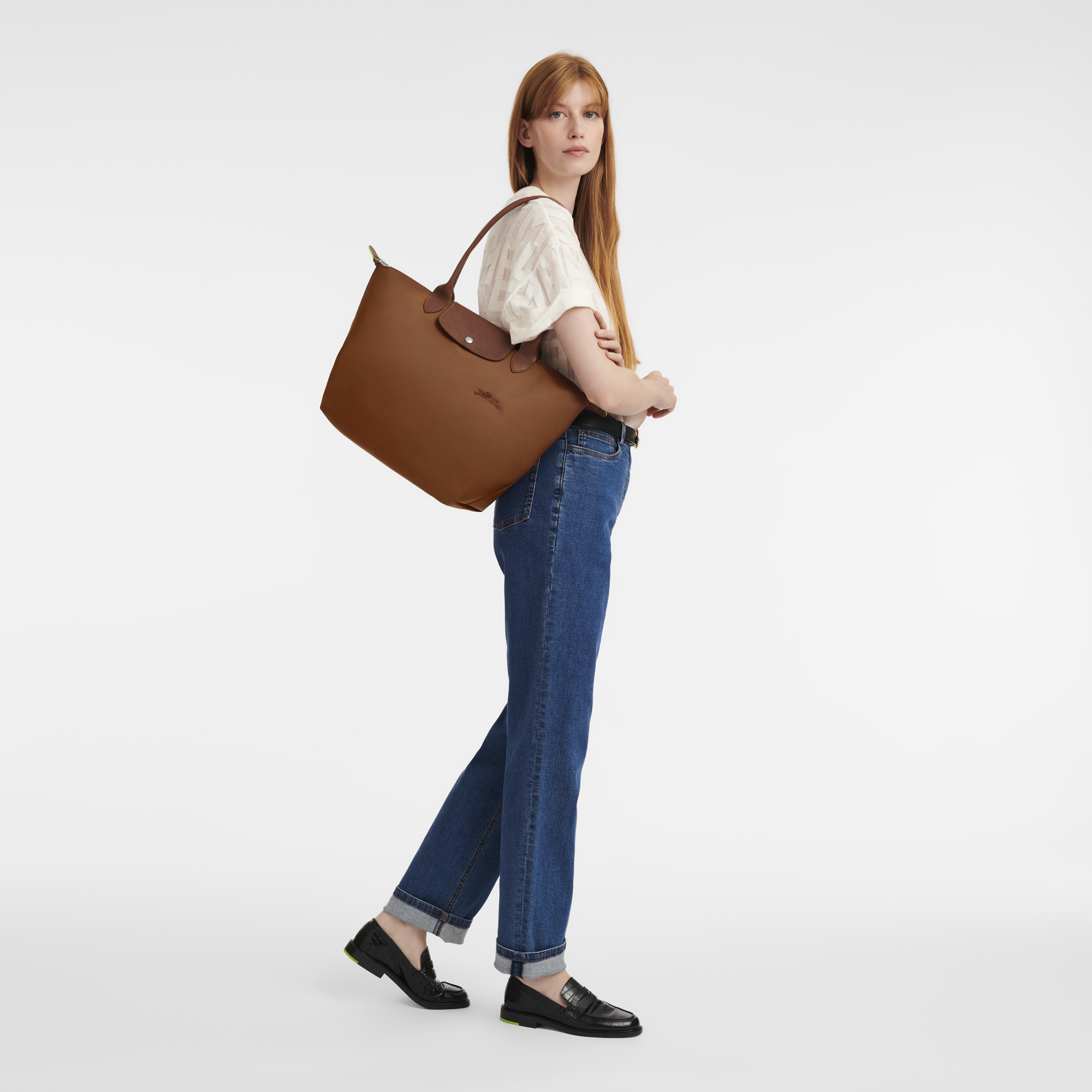 Longchamp mini Le Pliage LGP logo-embossed leather tote bag