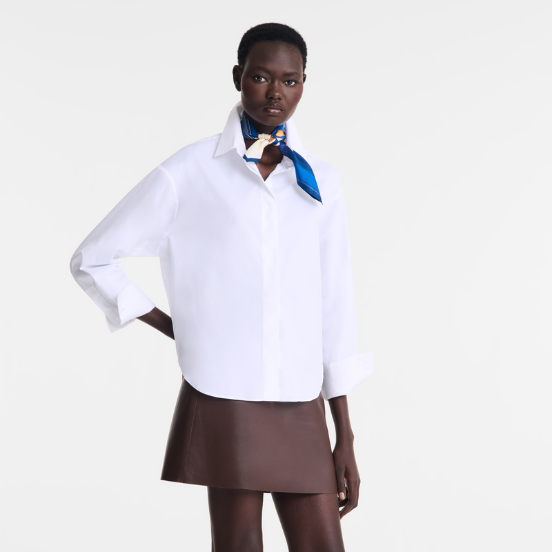 Chemise , Popeline de coton - Blanc  - Vue 4 de 4