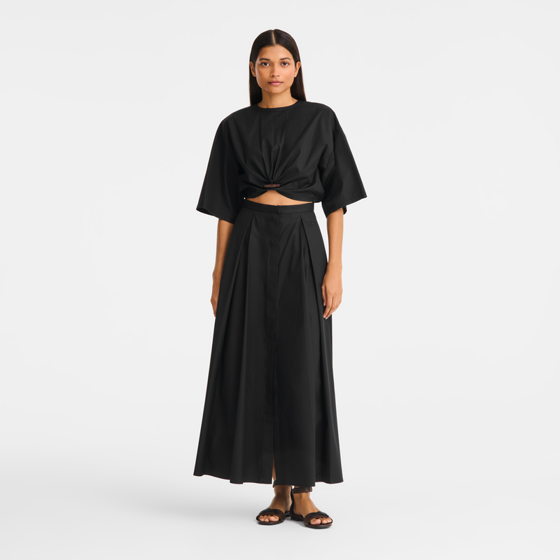 Top , Popelina de algod&oacute;n - Negro  - Vista 2 de 2