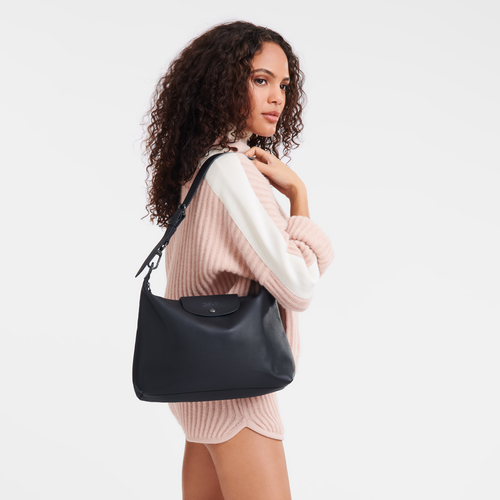 Le Pliage Xtra M Hobo bag , Black - Leather - View 2 of  6