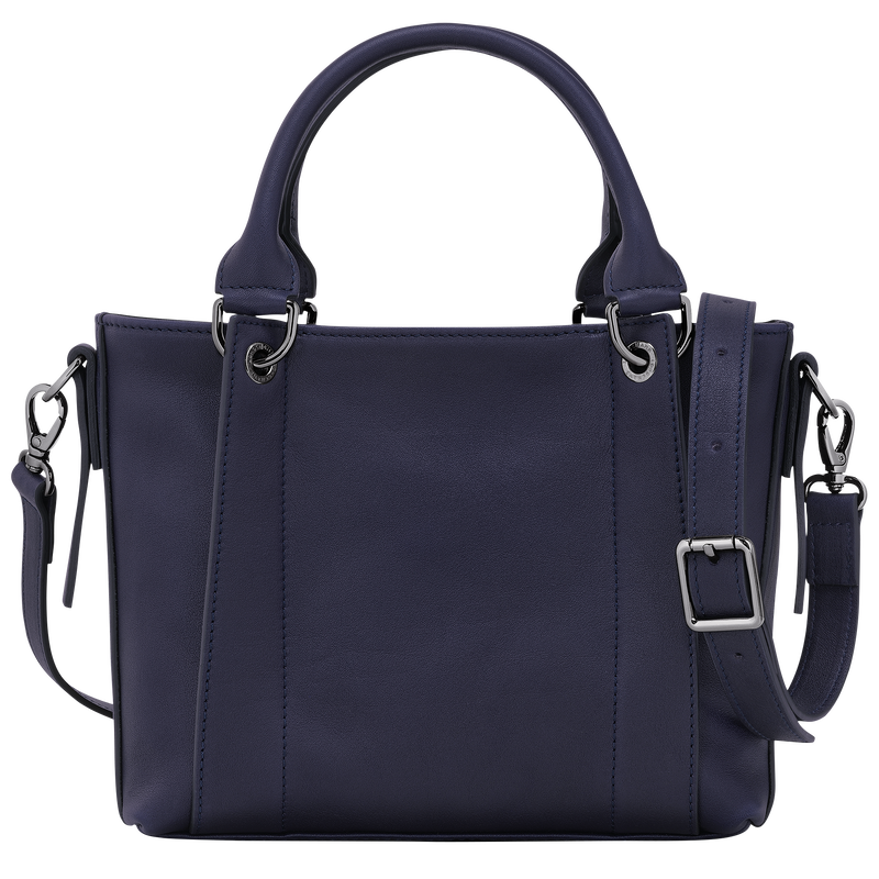 Longchamp 3D Tas met handgreep aan de bovenkant S , Bosbessenblauw - Leder  - Weergave 4 van  5