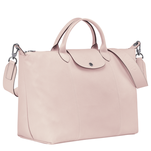 Top handle bag L Le Pliage Cuir Pale pink (L1630757P53) | Longchamp US