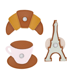 Set Paris Patches , Multicolor - Leather