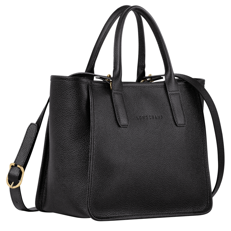 Le Foulonné M Tote bag Black - Leather | Longchamp HK