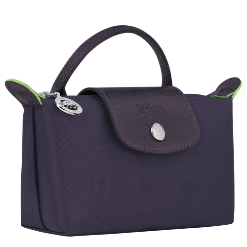 Le Pliage Green Pouch with handle , Bilberry - Recycled canvas - View 3 of 6