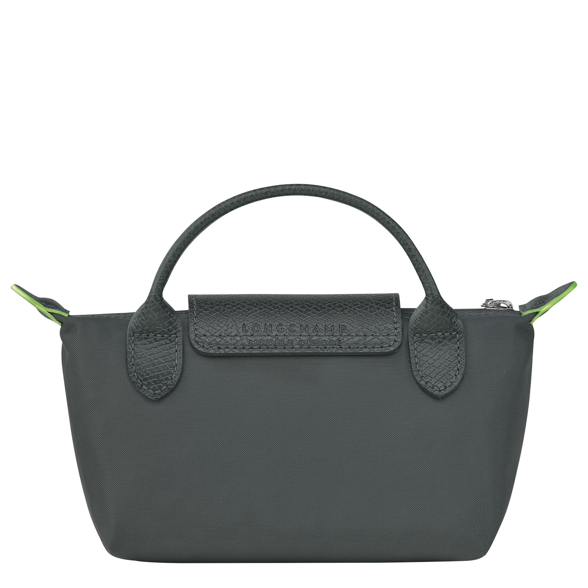 Longchamp Roseau Essential New Grey Leather Shoulder Tote Gunmetal