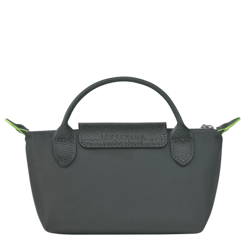 Le Pliage Green Pouch with handle , Graphite - Recycled canvas - View 4 of  6