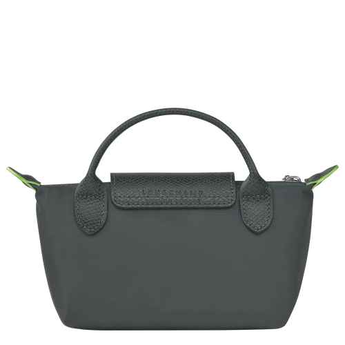 Le Pliage Green Pouch with handle , Graphite - Recycled canvas - View 4 of 6