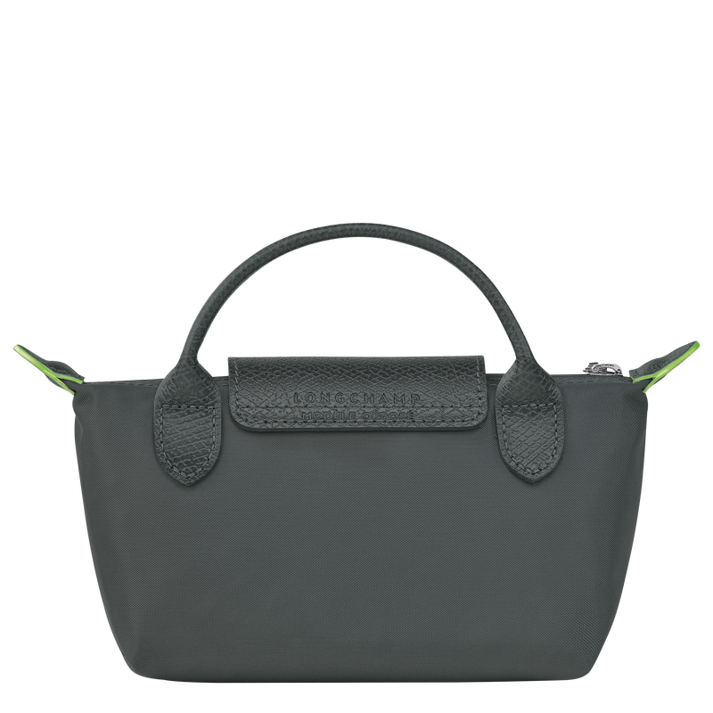 Le Pliage Green Pouch with handle , Graphite - Recycled canvas  - View 4 of 6