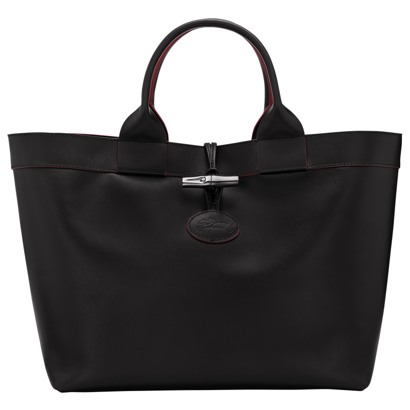 Le Roseau L Tote bag , Black - Leather  - View 1 of  6