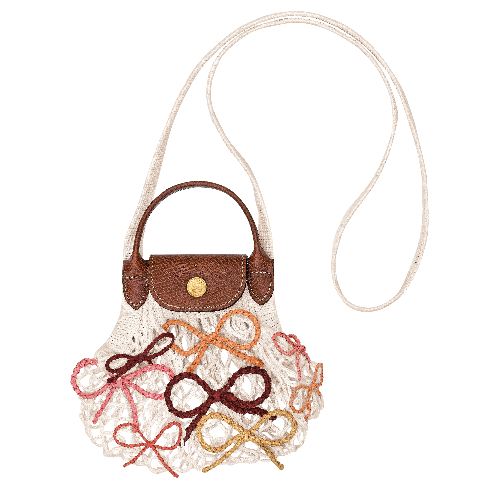 Le Pliage Collection 메시 백  XS, 에크루