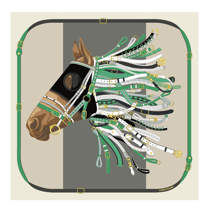 Tête de cheval Pañuelo de seda 90 , Seda - Negro  - Vista 1 de 2