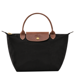 Le Pliage Original Tas met handgreep aan de bovenkant S , Zwart - Gerecycled canvas