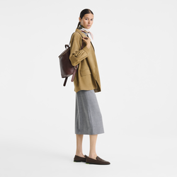 Le Foulonn&eacute; M Backpack , Coffee - Leather