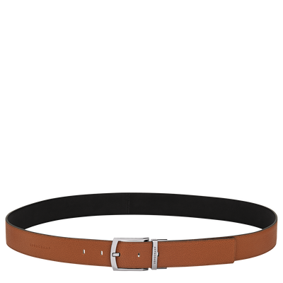 Le Foulonné Men's belt, Caramel/Black
