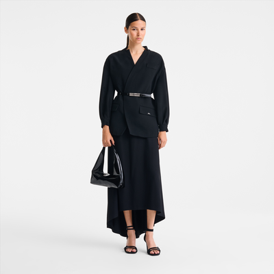 Sac port&eacute; &eacute;paule M Le Pliage Xtra , Cuir - Noir
