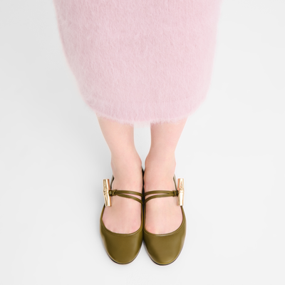 Ballerinas Le Roseau , Leder - Olivgrün