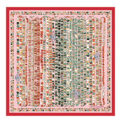 Pearl necklace Silk scarf 50 , Tomato - OTHER