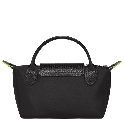 Le Pliage Green Pouch with handle , Black - Recycled canvas - View 4 of 6