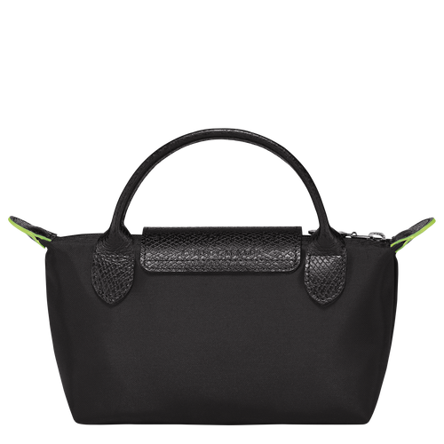 Le Pliage Green Pouch with handle , Black - Recycled canvas - View 4 of  6