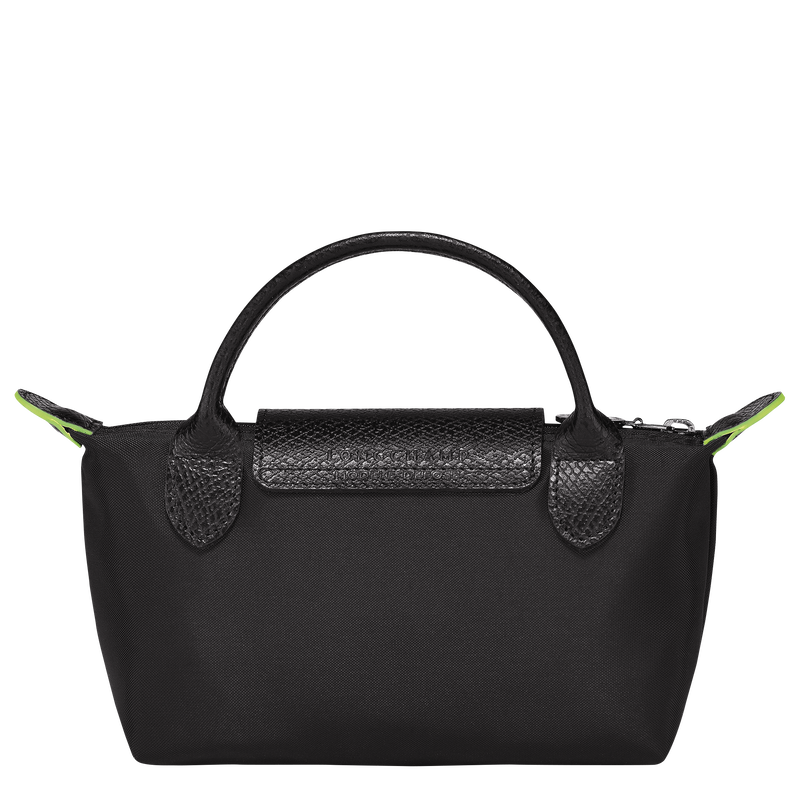 Le Pliage Green Pouch with handle , Black - Recycled canvas  - View 4 of  6